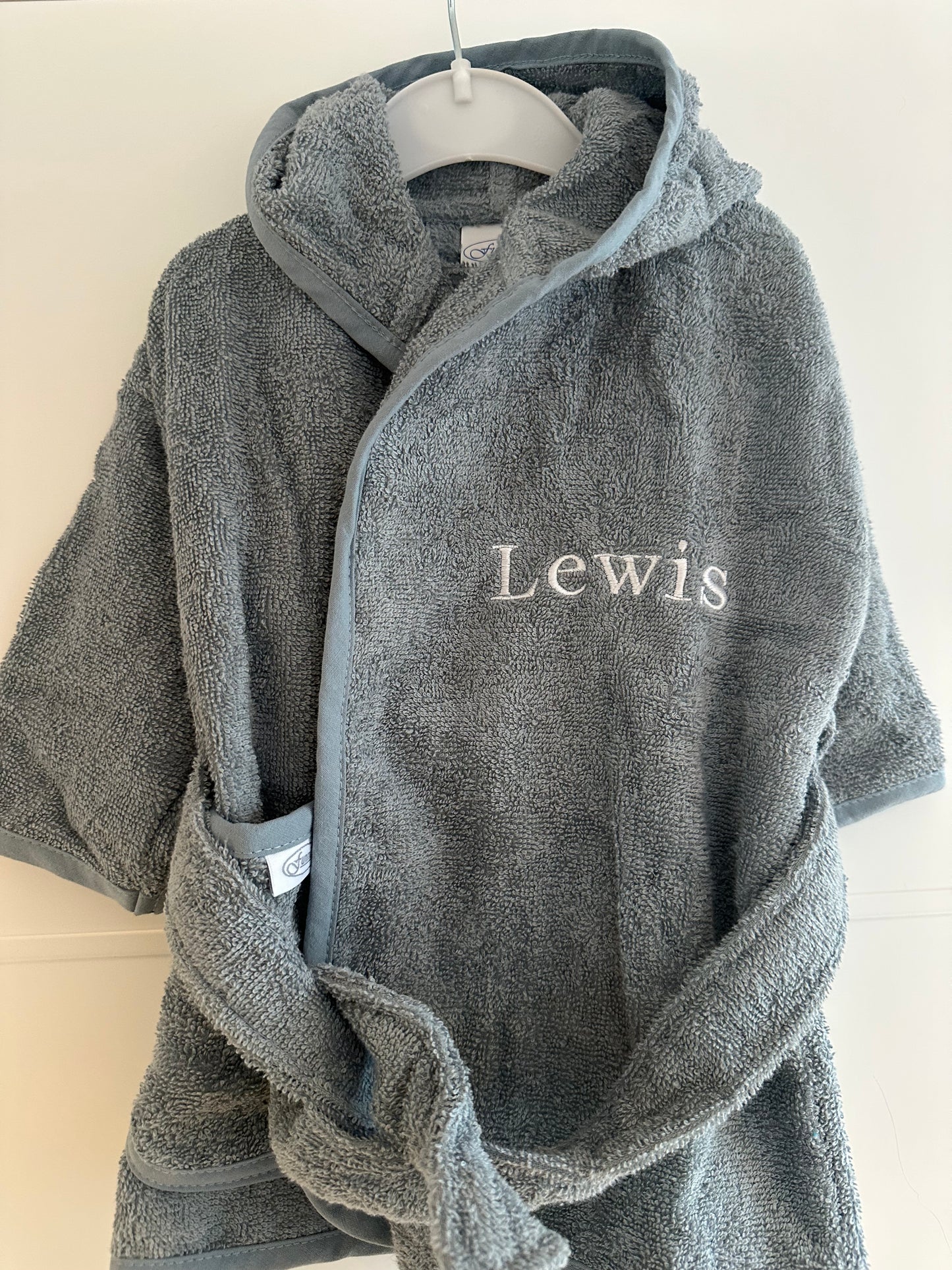 Badjas Uni Line, 0-12mnd — grey/blue - Spoiled baby