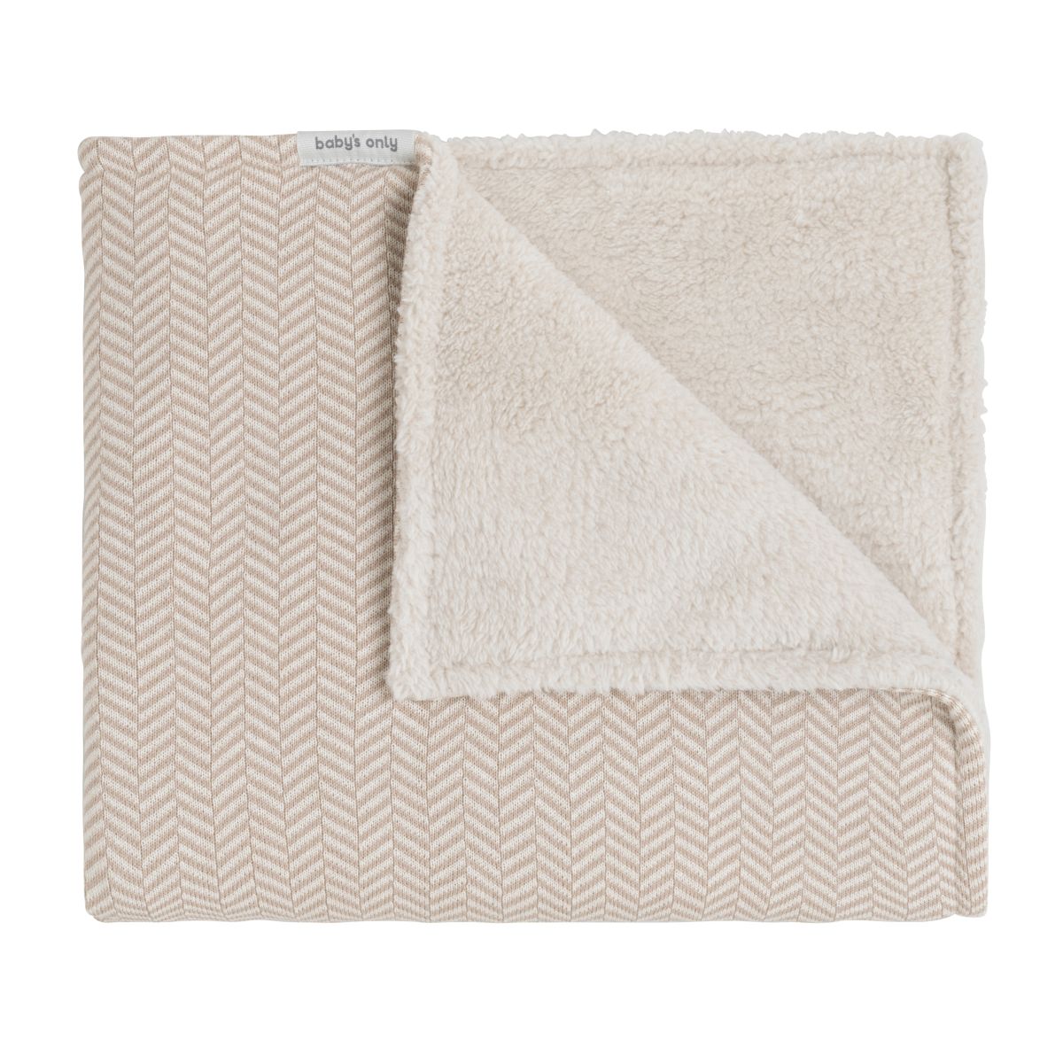 Wiegdeken dawn teddy beige/ecru | met naam te personaliseren - Spoiled baby