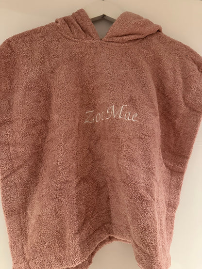Badponcho met naam 100% Katoen badstof Pinkstone | te personaliseren met naam Spoiled baby