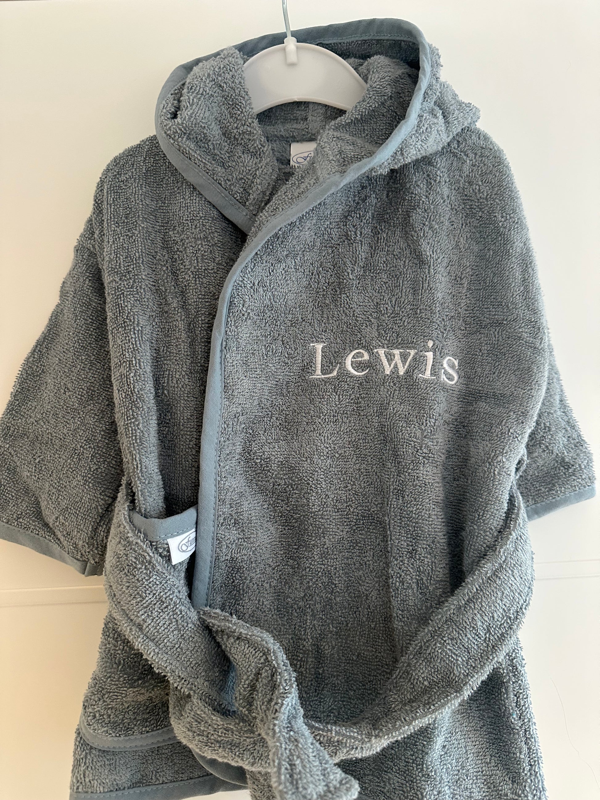 Badjas Uni Line, 0-12mnd — grey/blue - Spoiled baby