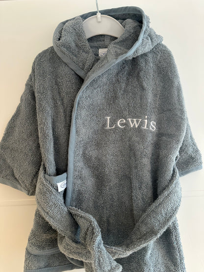 Badjas Uni Line, 0-12mnd — grey/blue - Spoiled baby