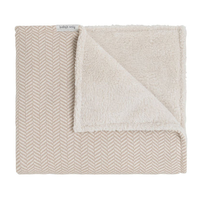Wiegdeken dawn teddy beige/ecru | met naam te personaliseren - Spoiled baby