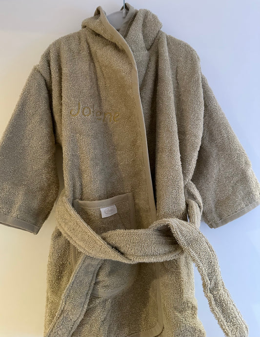 Badjas Uni Line, 1-2 jaar — Sandstone grey 100% katoen Spoiled baby